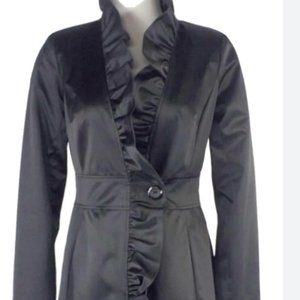 White House Black Market Ruffle Coat Size 2
